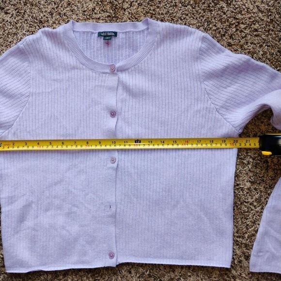 Wild Fable Lavender Cardigan Bell Sleeves Cropped Knit Button Front Sweater XL - Picture 2 of 5